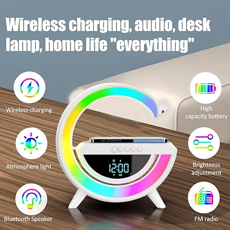 Digital Led  Wireless Charger Speaker
